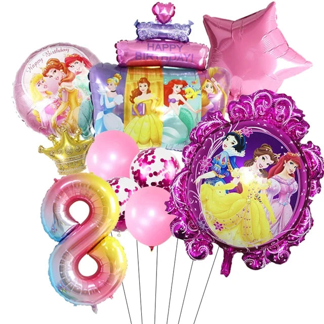 Princess Party Favor Girls' Happy Birthday Banner Princess Pinata Fillers Mask Stickers Disposable Tableware Set Decorations Good Vibrations