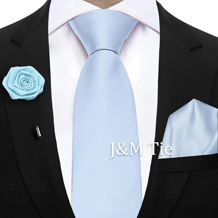 Mens Ties Set Sage Green Pink Grey Brown NeckTie Pocket Square Brooch Wedding Tie Suit Accessories Fit Group Holiday Party