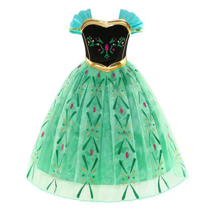Disney Kids Princess Costume Elsa Anna Halloween Dress Girl Jasmine Moana Dinner Dress Rapunzel Mermaid Pageant Disguise 3-10Y Good Vibrations