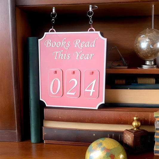 Book Decor for Shelf Bookshelf Counter Bookish Reader Bookworm Track Yearly Reading for Classroom Librarian Women Men Good Vibrations