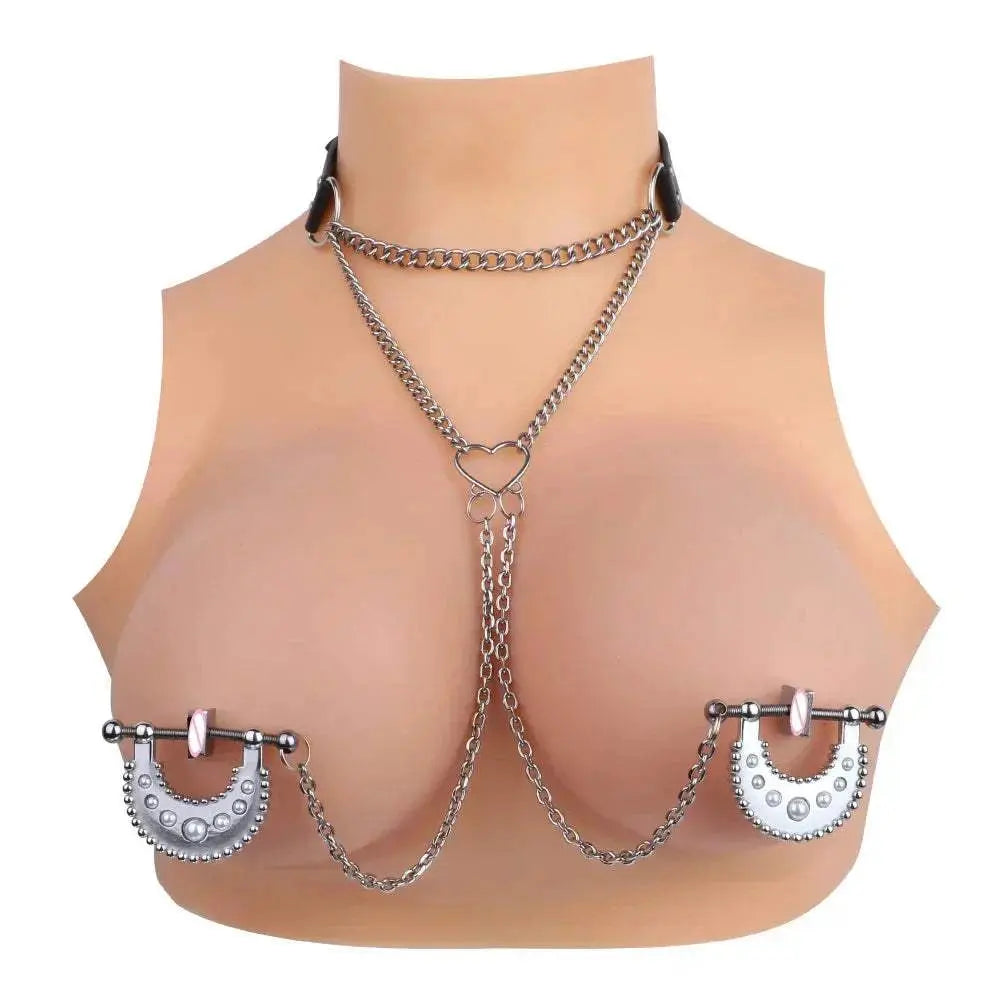 QKKQ 1 Pair Female Metal Bondage Nipple Clamp With Chain Women Restraints Breast Clip Nipples Stimulator Teasing Toys For Couple GOOD Vibrations