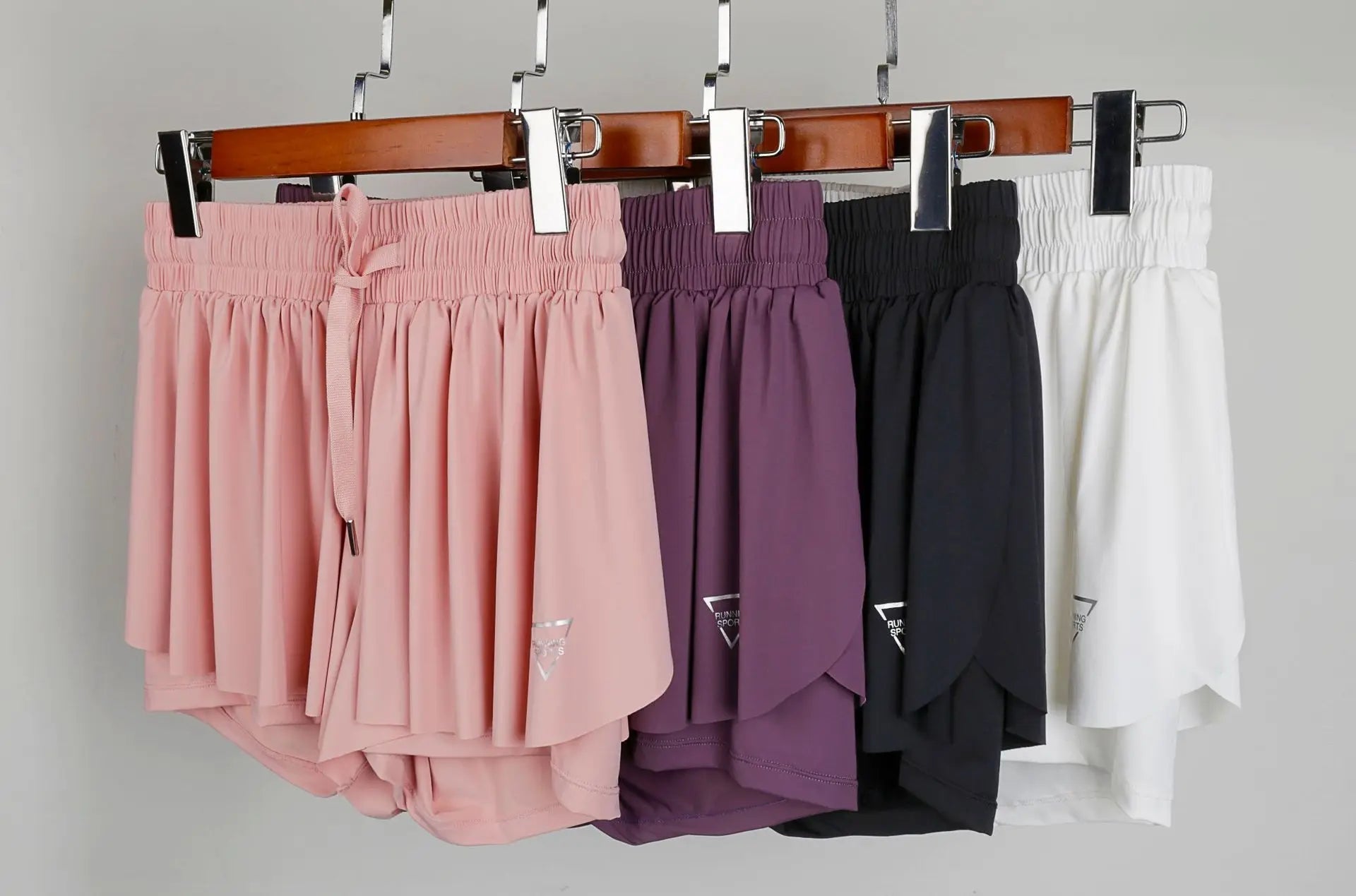 2 in 1 Flowy Sports Shorts Women Running Short Butterfly Tennis Skirt with Pockets Gym Yoga Athletic Biker Spandex Skirts Summer Good Vibrations