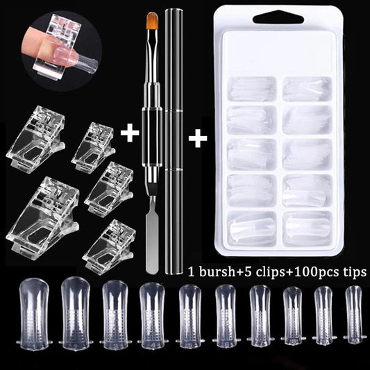 100Pcs/Box Nail Tips Full Set Acrylic Fake Finger UV Gel Polish Quick False Nails Tip Manicure Tools Nail Art DIY Tools Kit Good Vibrations