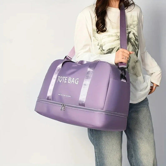 Multifunctional Large-Capacity Travel Duffle Bag with Adjustable Shoulder Strap, Gym Bag for Sports, Vacations & Business Trips Good Vibrations