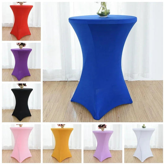 Wedding Birthday Party Decoration Cocktail Spandex Table Covers Round Cloth High Bar Banquet Hotel  Show Solid Colour Good Vibrations