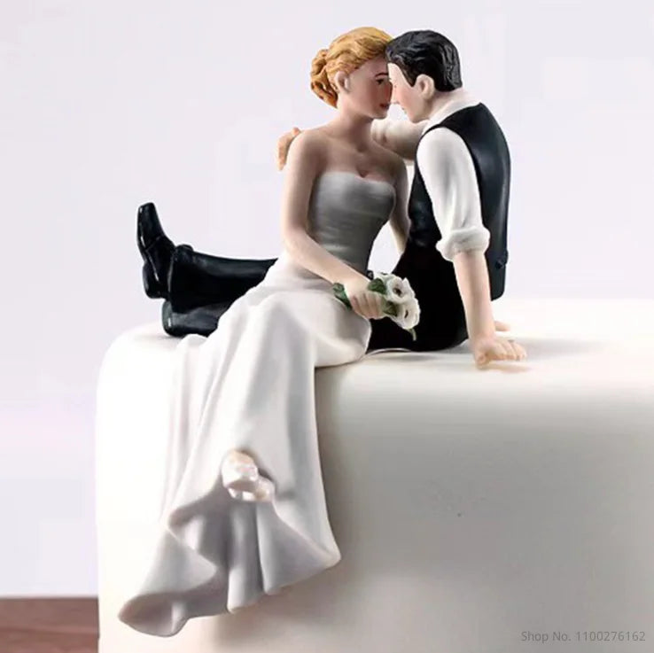 Cake Toppers Dolls Bride and Groom Figurines Funny Wedding Cake Toppers Stand Topper Decoration Supplies Marry Figurine Good Vibrations