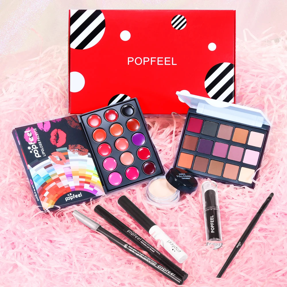 Makeup Gift Set for Girl, Eyeshadow Palette Liquid Foundation Lip Gloss Etc,Makeup Set for Women & Makeup Beginners, Travel SET Good Vibrations