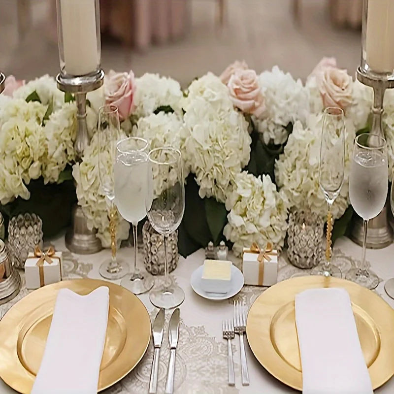 10pcs Silk Hydrangea Heads Artificial Flowers Heads with Stems for Home Wedding Decor Good Vibrations