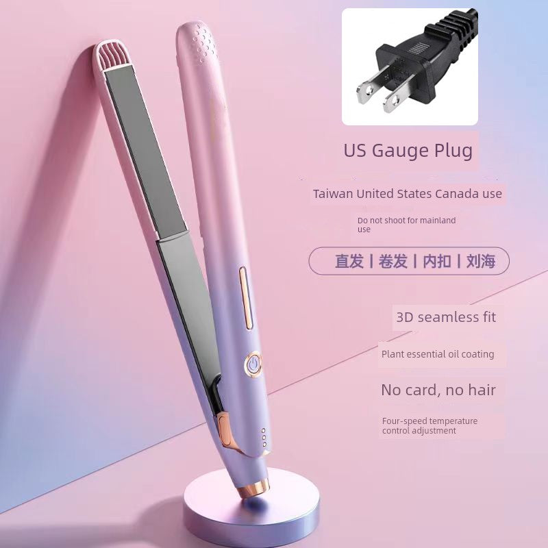 110V Electric Hair Straightener Straight Hair Hair Curler Dual-Use Anion Hair Straighter Small Hair Straightening Tool Bang Clip Ironing Board Good Vibrations