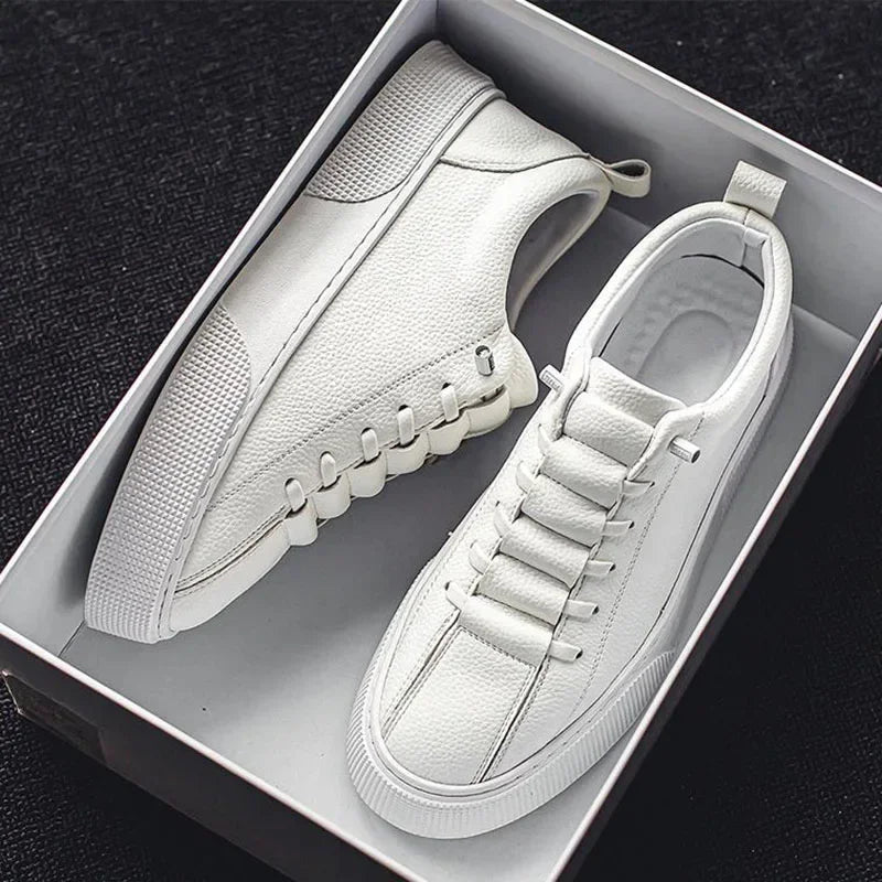 White Sneakers for Men 2024 Spring Fashion Casual Lace Up Round Toe Flat mens Running Sport Shoes Zapatillas Deportivas Hombre Good Vibrations