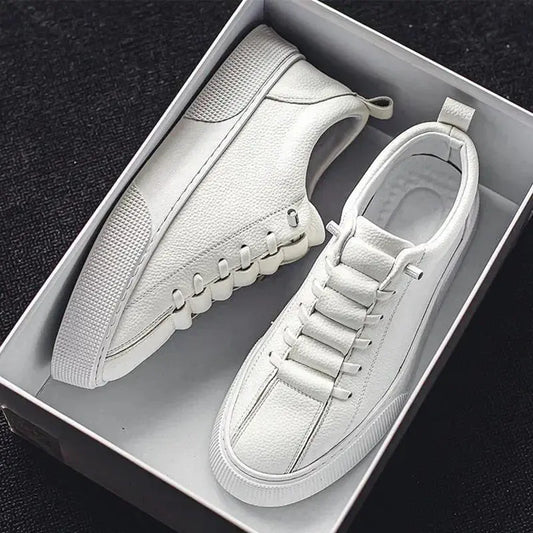 White Sneakers for Men 2024 Spring Fashion Casual Lace Up Round Toe Flat mens Running Sport Shoes Zapatillas Deportivas Hombre Good Vibrations