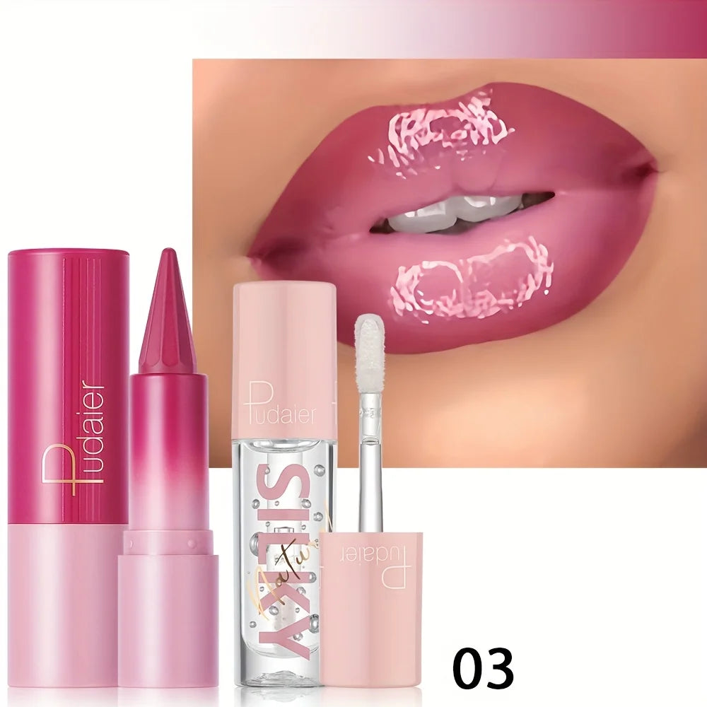 Silky Smooth Lipstick & Nourishing Lip Oil Set - Create Versatile Stunning Looks with Long-Lasting Hydration - Ideal for Effortl Good Vibrations