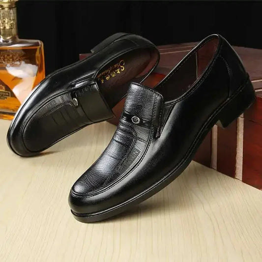Casual Loafers for Men Round Toe Mens Formal Shoes Business Handmade Slip-On Mens Flat Shoes Mocasines Zapatos De Hombre Good Vibrations