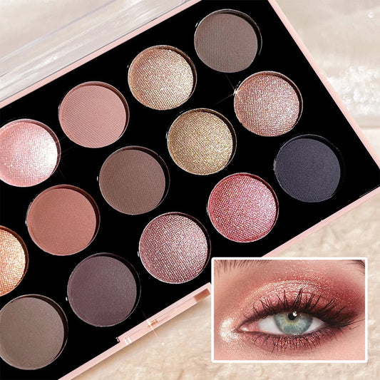 18-Color Eyeshadow Palette – Pearlescent, Matte, Fine Shimmer, Glitter, Earth Tones, Long-Lasting, High-Performance Good Vibrations