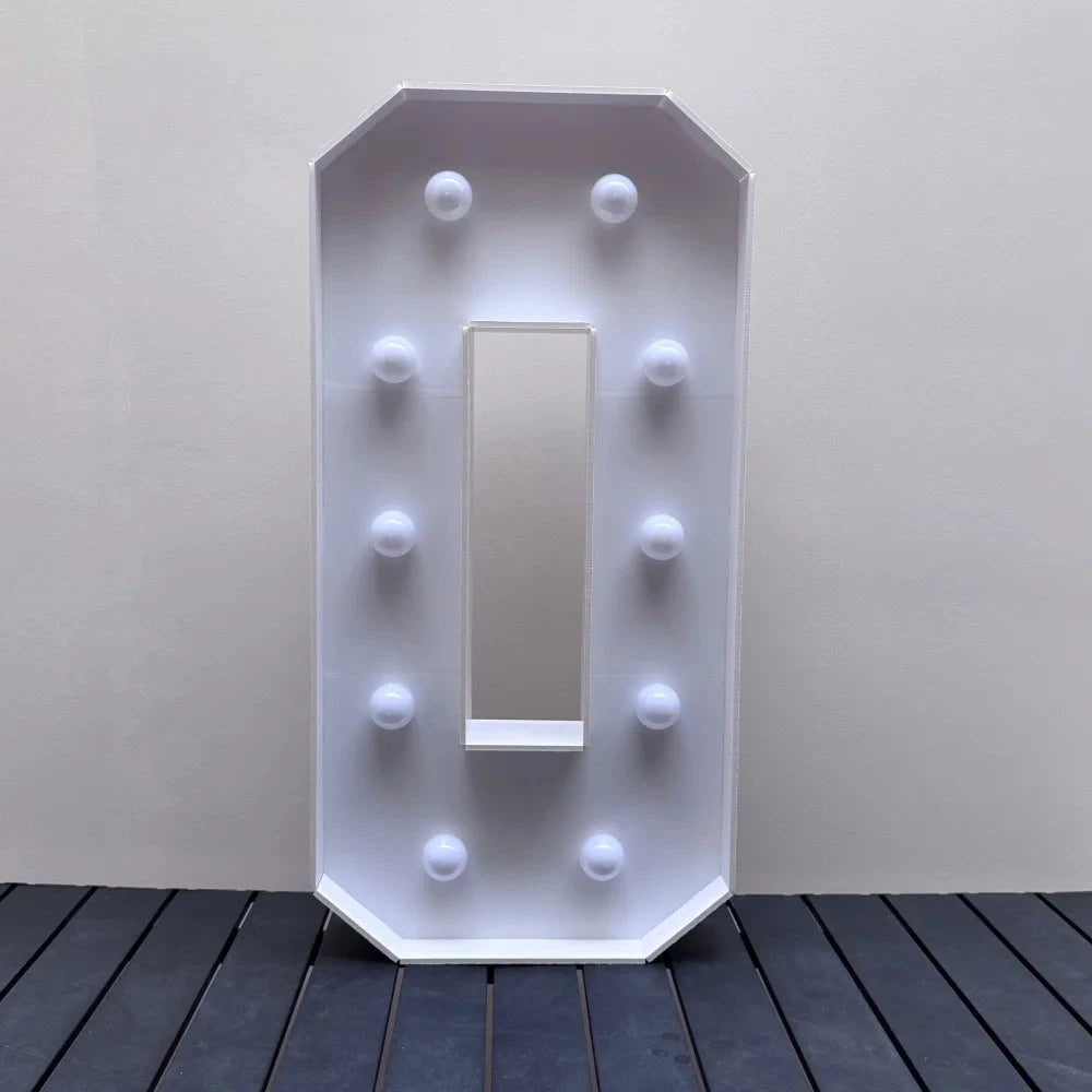 1Pc 73cm/28.7inch Light Up Digital Marquee Frame White Lights KT Board Number 0-9 Plug-in KT Board With Bracket Party Decorative Good Vibrations