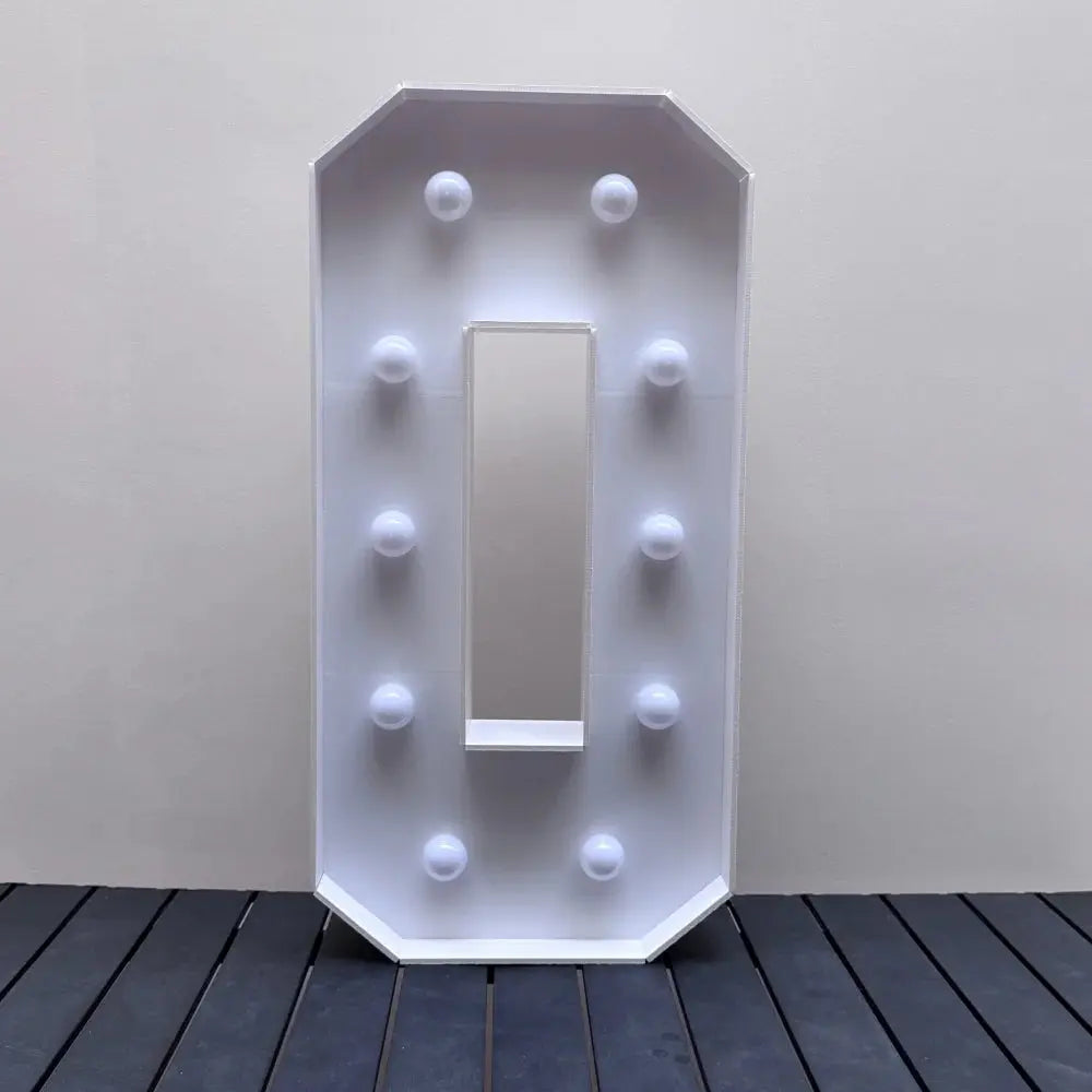 1Pc 73cm/28.7inch Light Up Digital Marquee Frame White Lights KT Board Number 0-9 Plug-in KT Board With Bracket Party Decorative Good Vibrations