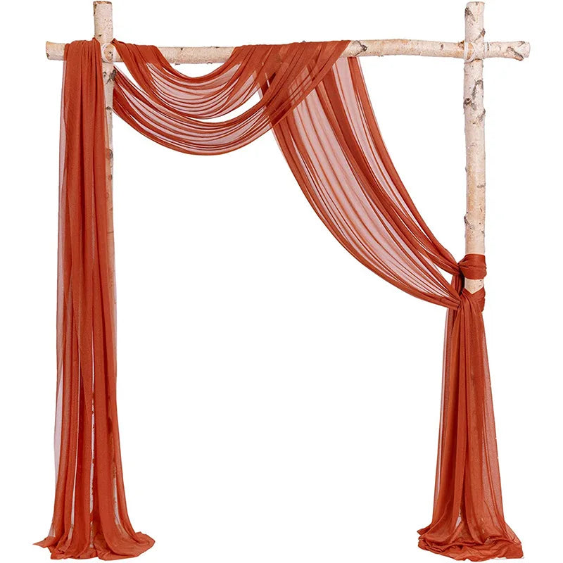 Yannew Burnt Orange Rustic Wedding Arch Flowers White Swag Drape Kit for Wedding Ceremony Reception Backdrop Floral Decoration Good Vibrations