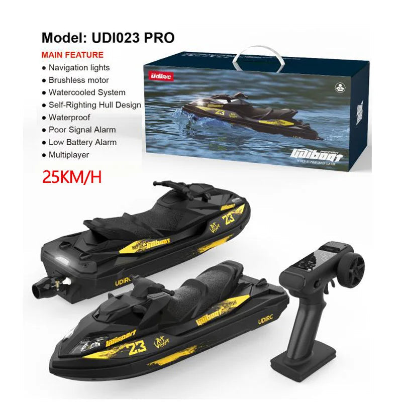 UDI023 RC Speedboat 2.4G Jet Spray RC Boat Remote Control Ship Waterproof Self-Righting LED Lights RTR High-Speed Models Toys Good Vibrations