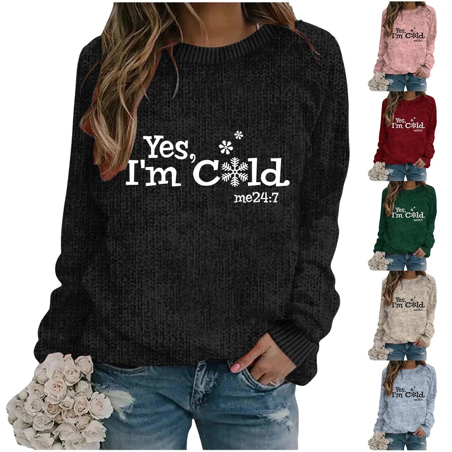 Women's Y2k Letter Print Knitwear Large Size Loose Soft Pullover Sweater Comfy Casual Crewneck Long Sleeve Sweater Jersey New Good Vibrations