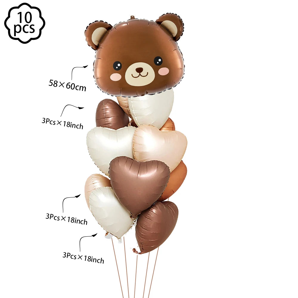 Baby shower Teddy Bear Birthday Party Plates Cup Tableware Kids 1st Birthday Party Decor Teddy Bear Balloon Birthday Party decor