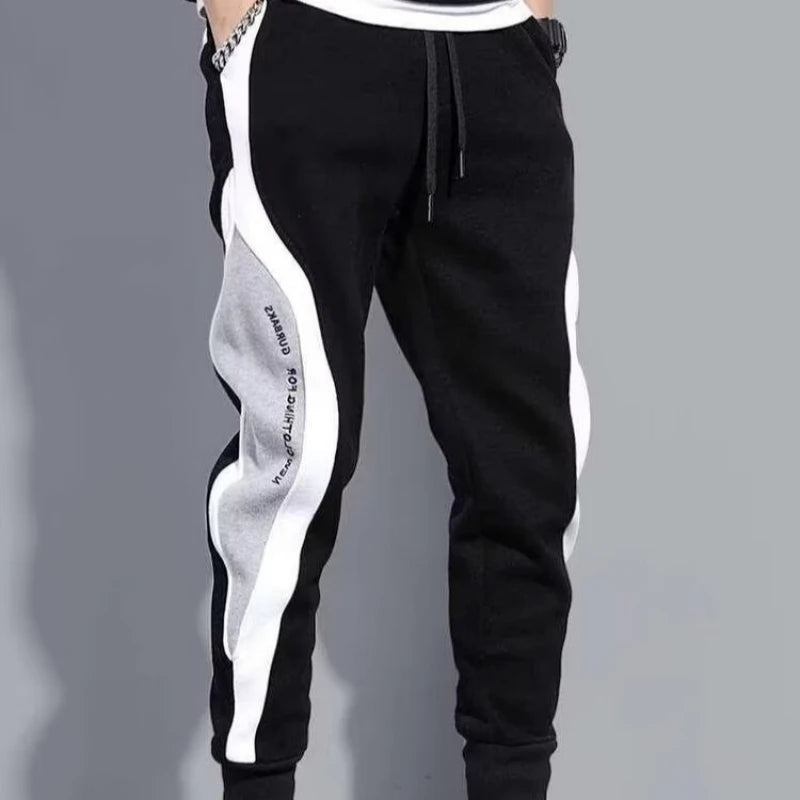 Men Black Pants Hip Hop Drawstring Jogger Fashion Comfortable Trousers Male Casual Sweatpants Loose Elastic Waist Sportswear Good Vibrations