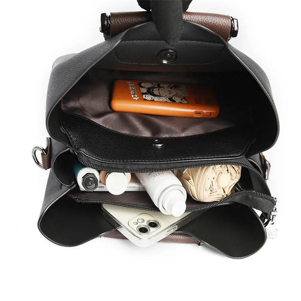 Elegant Women's Handbag Unique Handle Design Featuring a Stylish Pattern Spacious Interior  Adjustable Strap Functionality Good Vibrations