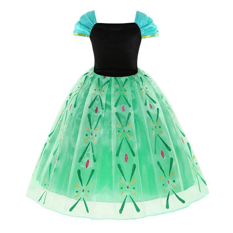 Disney Kids Princess Costume Elsa Anna Halloween Dress Girl Jasmine Moana Dinner Dress Rapunzel Mermaid Pageant Disguise 3-10Y Good Vibrations