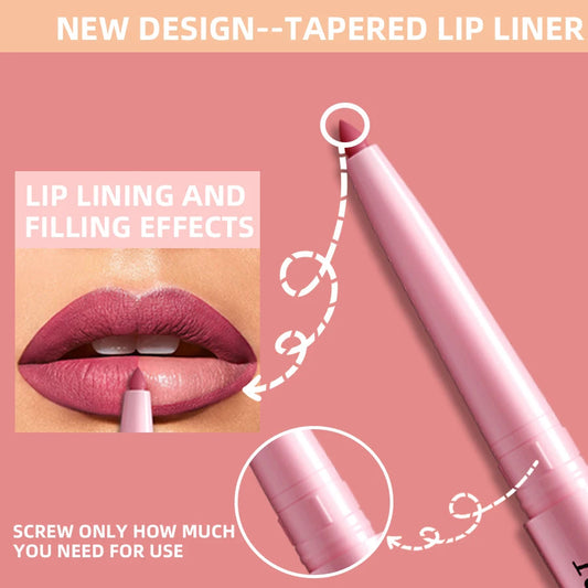 1PC Waterproof Matte Lip Liner Contours Lips in Shades Sexy Red Lipstick Natural Color Lip Makeup Hydrating Lip Cosmetic Gifts Good Vibrations