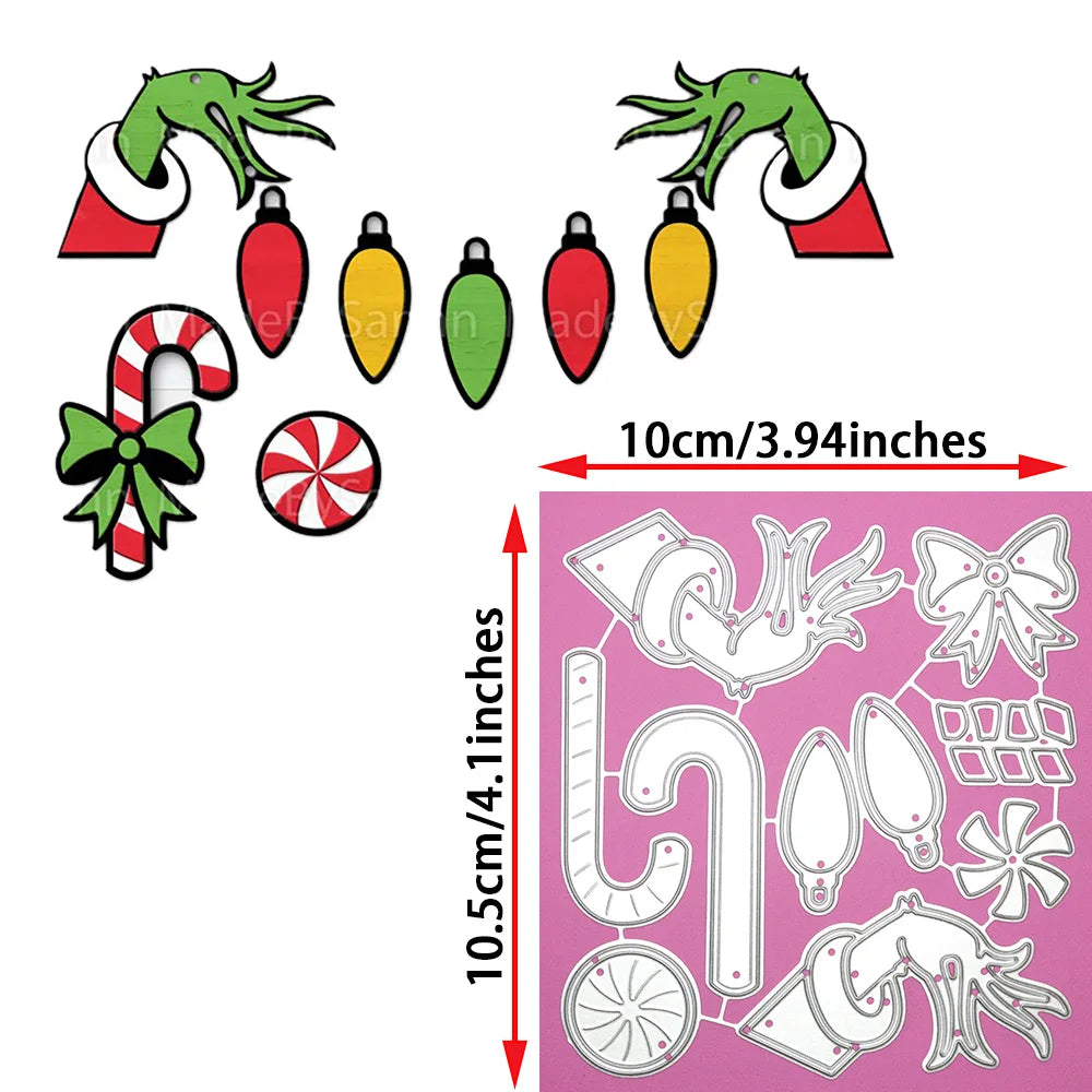 7 HoHoHo Christmas Tree Cutting Dies Happy New Year Metal Embossing Stencil DIY Scrapbook Cards Craft Decor Good Vibrations