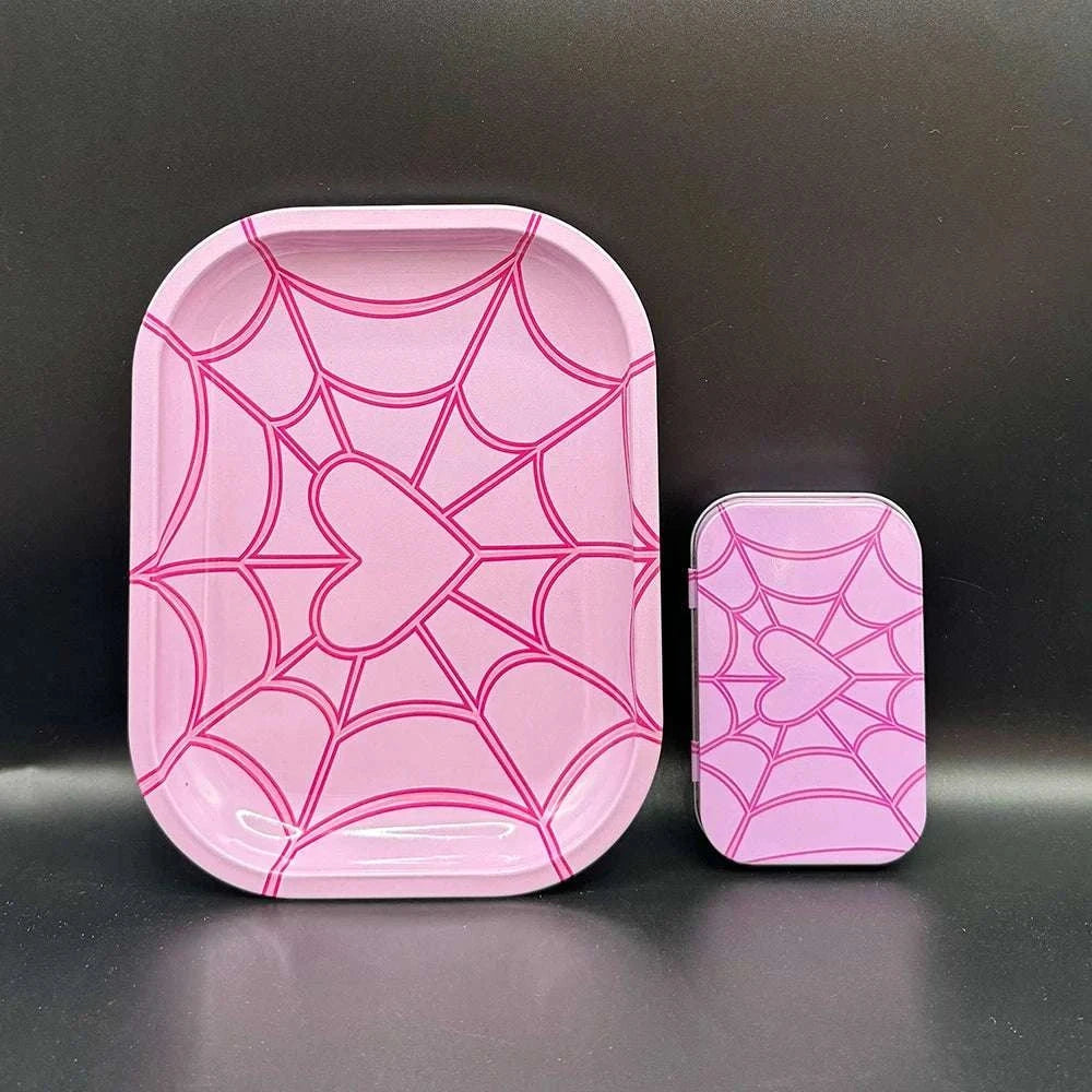 18*14cm Metal Rolling Storage Tray with  TinPlate Storage Box Tobacco Cigarettes Cases Holder Smoking Accessories Good Vibrations Adult Super Store