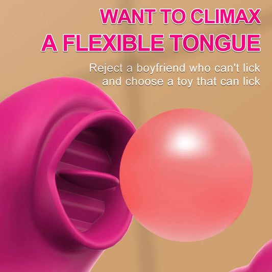 Tongue Licking Vibrator 2 In 1 Adult Women Sex Toys Dildos Vibrators Clitoris Stimulator With 20 Speeds Vibrators Sex Product Good Vibrations