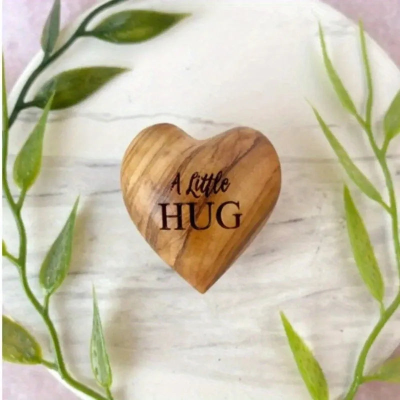 Little Pocket Hug Wooden Heart Tokens I Miss You Crafts Supplies for Friends Portable Creative Gift Valentine's Day Gift Good Vibrations