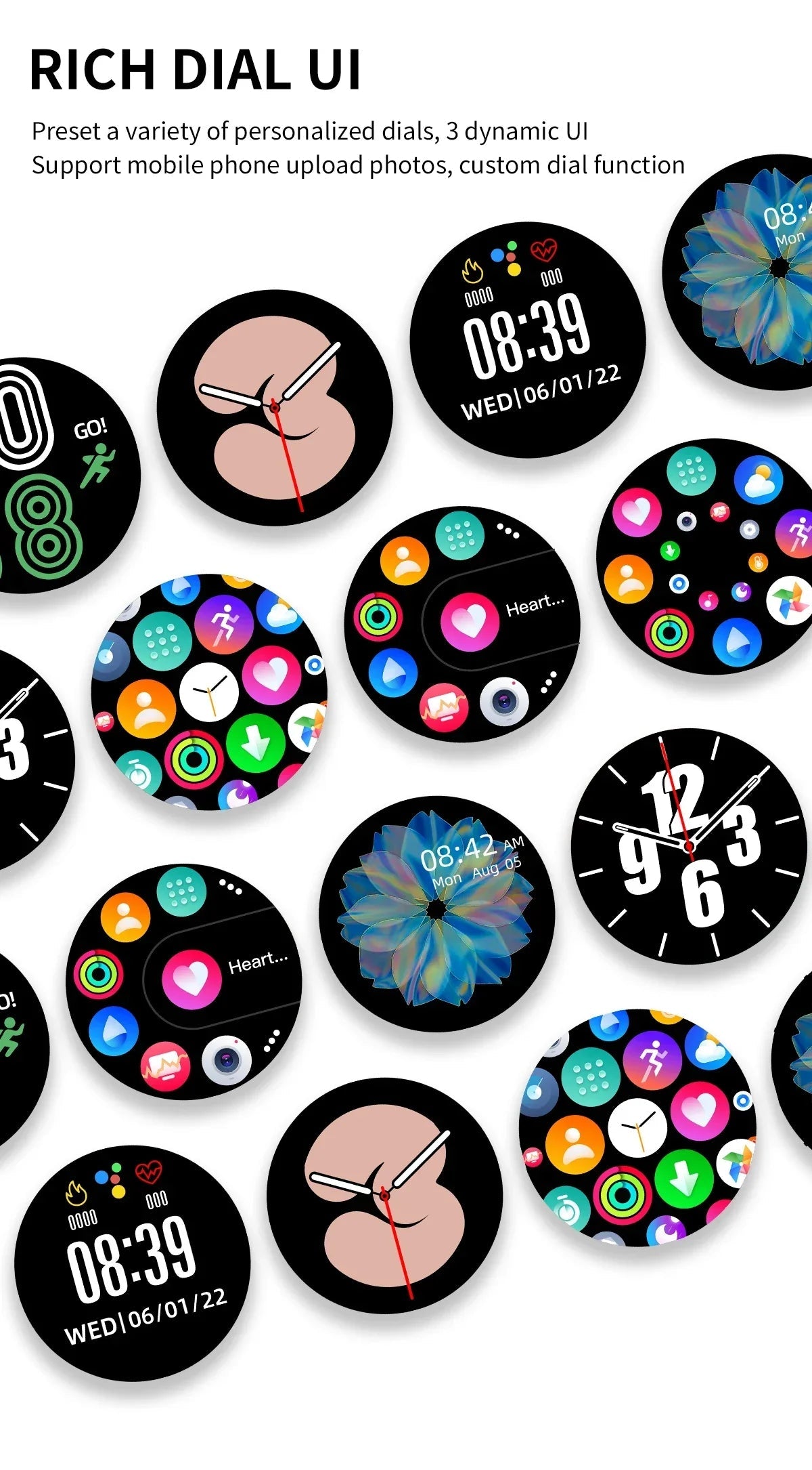 New Women Bluetooth Call Smart Watch HeartRate Blood Pressure Monitoring Smartwatches IP67 Waterproof Men Smartwatch+Box Good Vibrations Adult Super Store