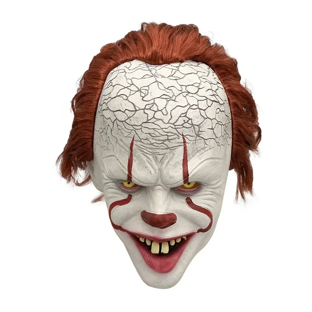 Halloween 2025 Mask Stephen King's It Mask Pennywise Horror Clown Joker Mask Clown Mask Halloween Cosplay Costume Props Good Vibrations