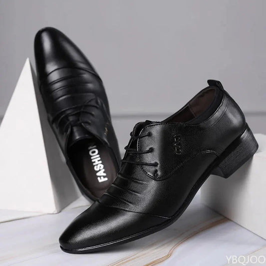 New Men's plus size shoes Trendy versatile business Flats Fashion comfort leather shoes Wedding party Male formal footwear Homme Good Vibrations