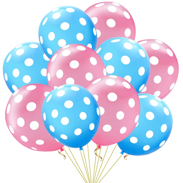 20pcs Polka Dot Balloons Globes 12Inch Pink Blue Latex Polka Dot Balloon Multicolor Wedding Birthday Party Festival Decoration Good Vibrations