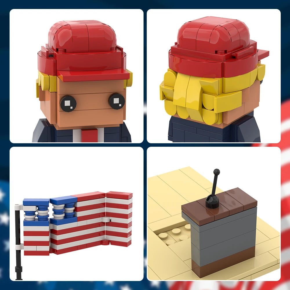 Gobricks MOC Building Blocks Presidential Cartoon Model DIY Toys Gift Good Vibrations