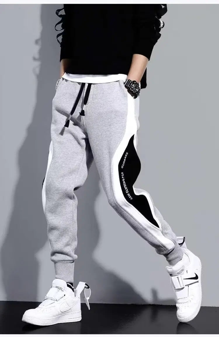 Men Black Pants Hip Hop Drawstring Jogger Fashion Comfortable Trousers Male Casual Sweatpants Loose Elastic Waist Sportswear Good Vibrations