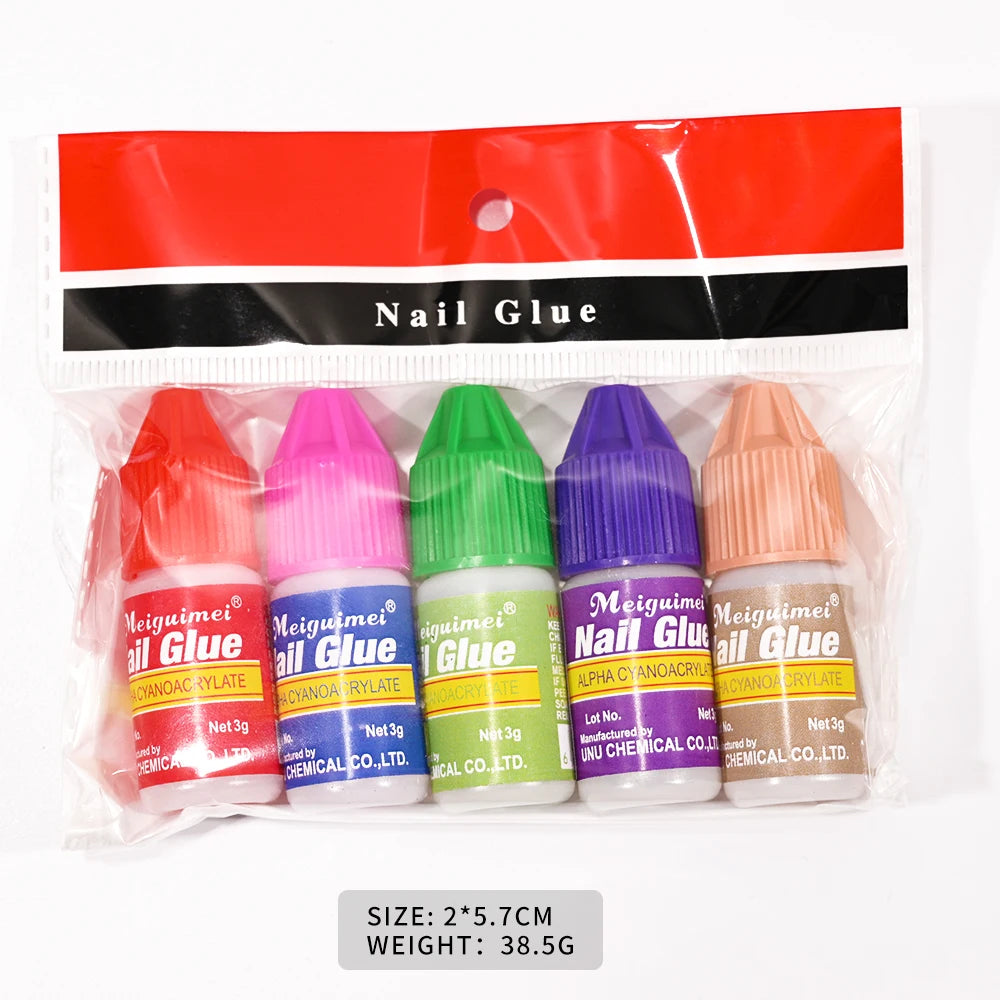 10/5/1pcs Extra-Strong Nail Glue Quick Dry Nail Tips Adhesive Acrylic Nail Glue Professional DIY Rhinestone False Nail Glue Good Vibrations