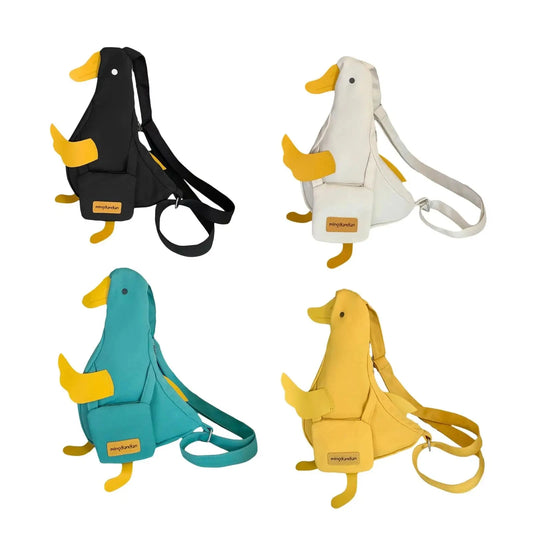 Duck Shoulder Bag Shopping Bag Wallet Cute Chest Bag for Work Gym Vacation Good Vibrations