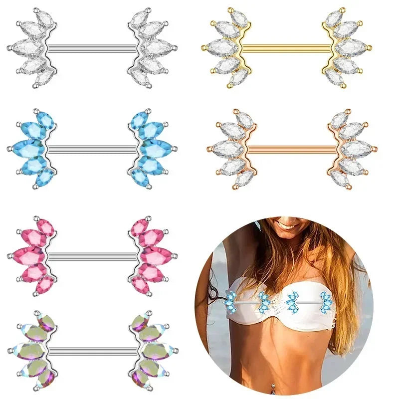 1Pair Green Butterfly Nipple Piercing Jewelry 14G Pink Heart Nipple Rings for Women Flower Nipple Piercing Barbell Pezon Mujer Good Vibrations Adult Super Store