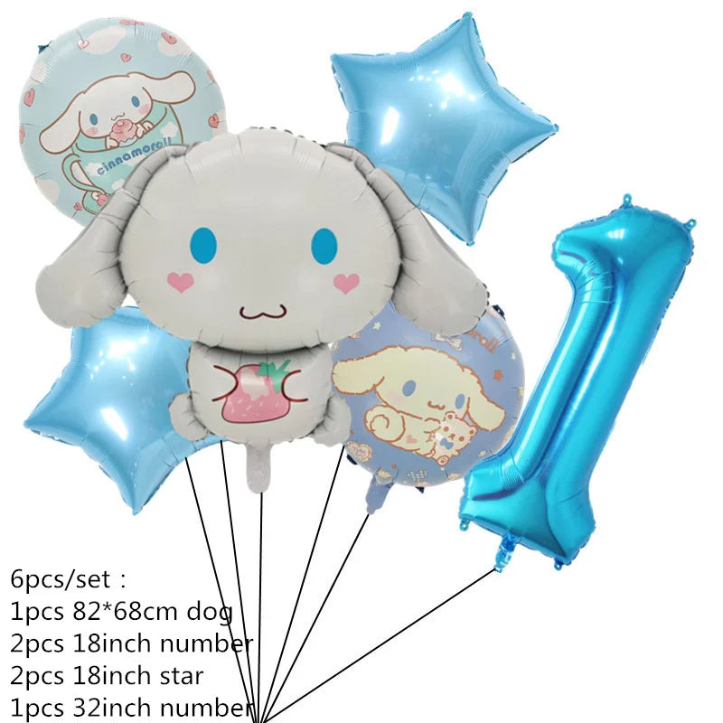 Cinnamorolls Birthday Party Decoration Tableware Set Balloons Cup Plate Banner for Kids Party Favors Baby Shower Supplies Good Vibrations