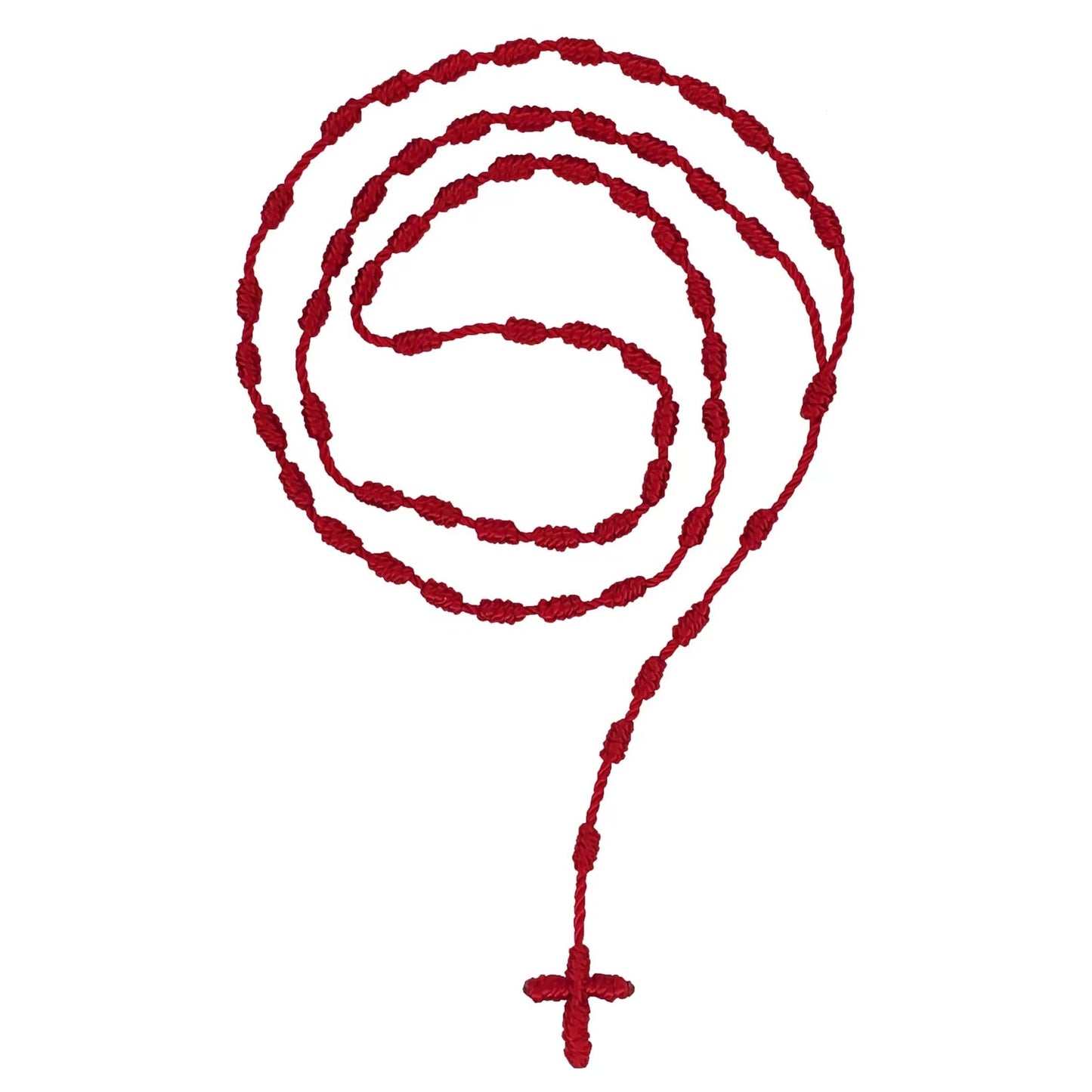 1Pc Handmade Knotted rosary with Cross Charm - Red rope rosary- necklace cord, Black thread rosary, Blue Handmade Rosary, Lightw Good Vibrations
