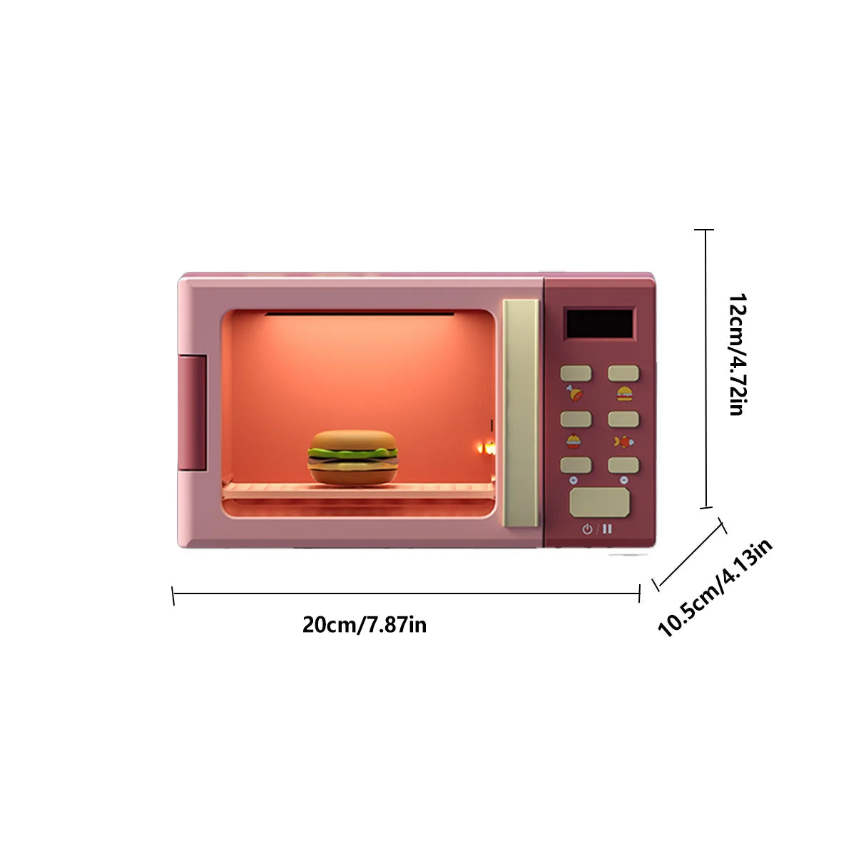 Toy Microwave Oven Playset with Light and Sound, Toy kitchen Appliances for Kids, Play kitchen accessories and Toy Food for Kids Good Vibrations
