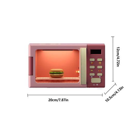 Toy Microwave Oven Playset with Light and Sound, Toy kitchen Appliances for Kids, Play kitchen accessories and Toy Food for Kids Good Vibrations