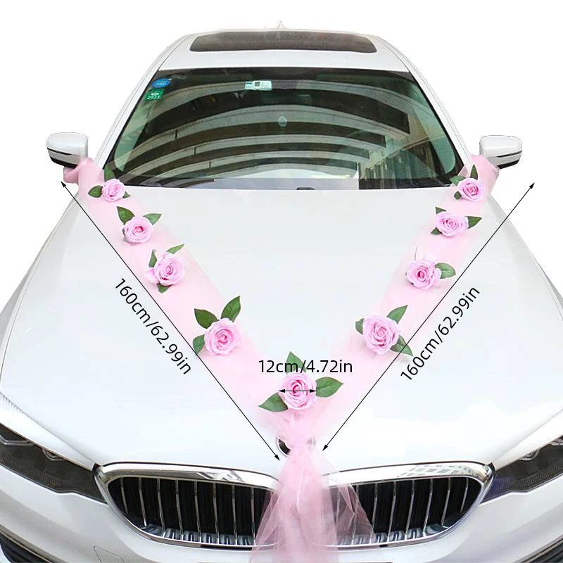 Wedding car decoration, front flower, wedding scene, wedding supplies, main wedding car decoration and decoration set, wholesale Good Vibrations