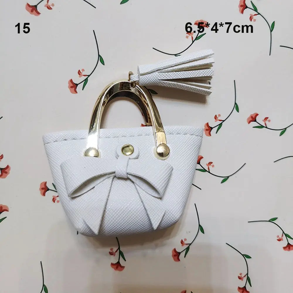 Fashion Miniature Handbag PU Leather Bag Lady Purse Shoulder Bag For 1/6 BJD Dolls Outfits Accessories Dollhouse Girls Gift Toys Good Vibrations