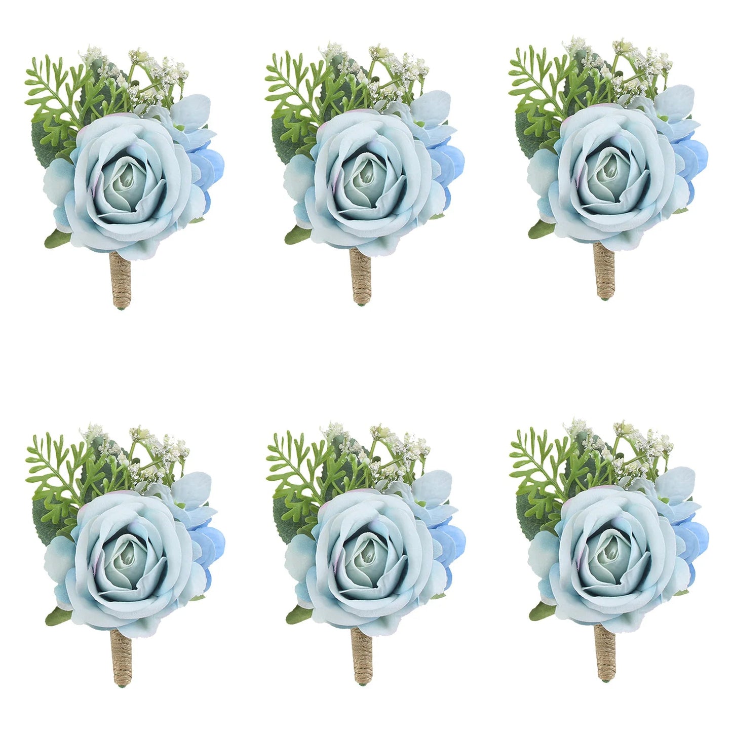 Boutonnieres Flowers Artificial Roses Silk White Ivory Corsage Buttonhole Groomsmen Boutonniere for Men Wedding Accessories Good Vibrations