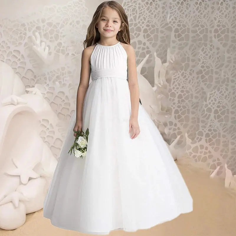Flower Girl Dress Lace Chiffon Long Dresses Flower Girl Wedding Dress Summer Boho Birthday Party Wedding Dress For 2-14 Years Good Vibrations