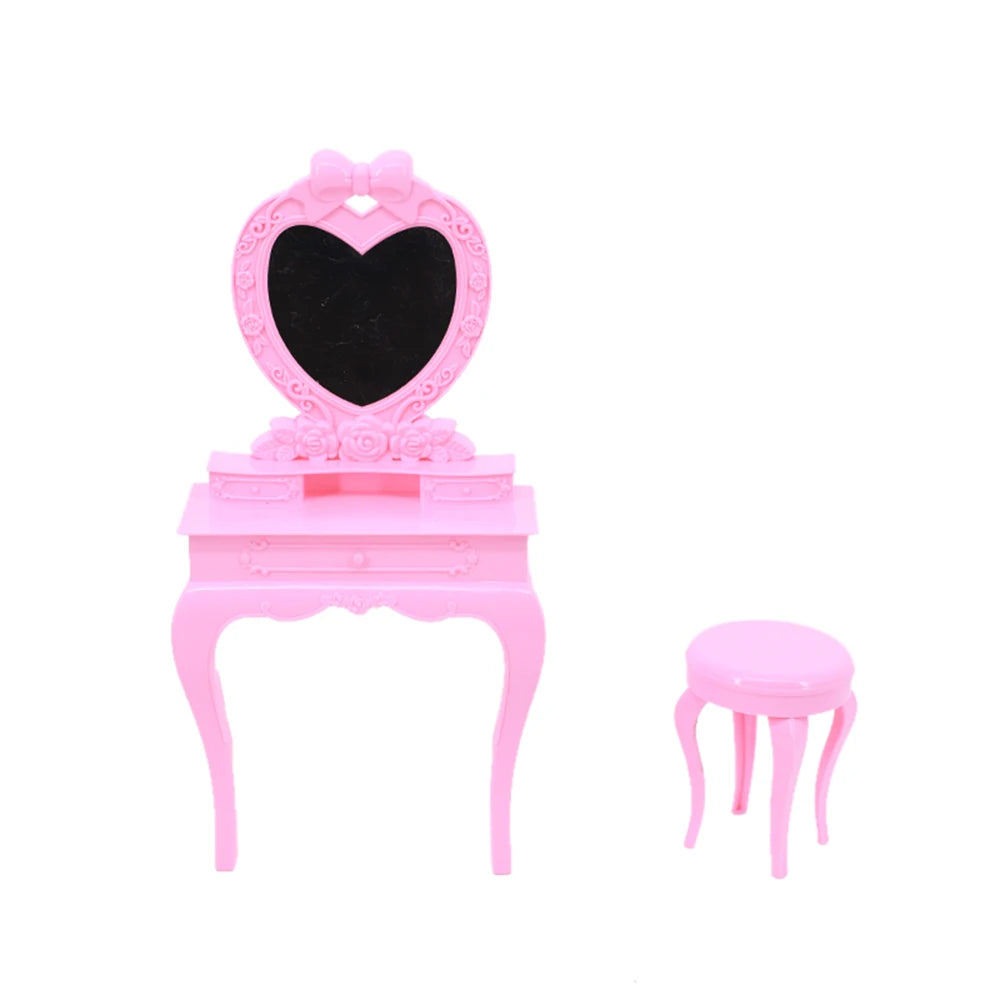 Doll House Furniture Bed Table Chair For 11.8inch 30cm Doll Plastics Cleaning Tools Accessories Mini Furniture Model Gifts Toys Good Vibrations